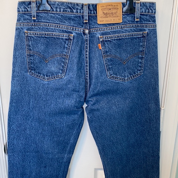 VINTAGE Levi’s 505 Dark Wash Orange Tab 1995 - Picture 6 of 16